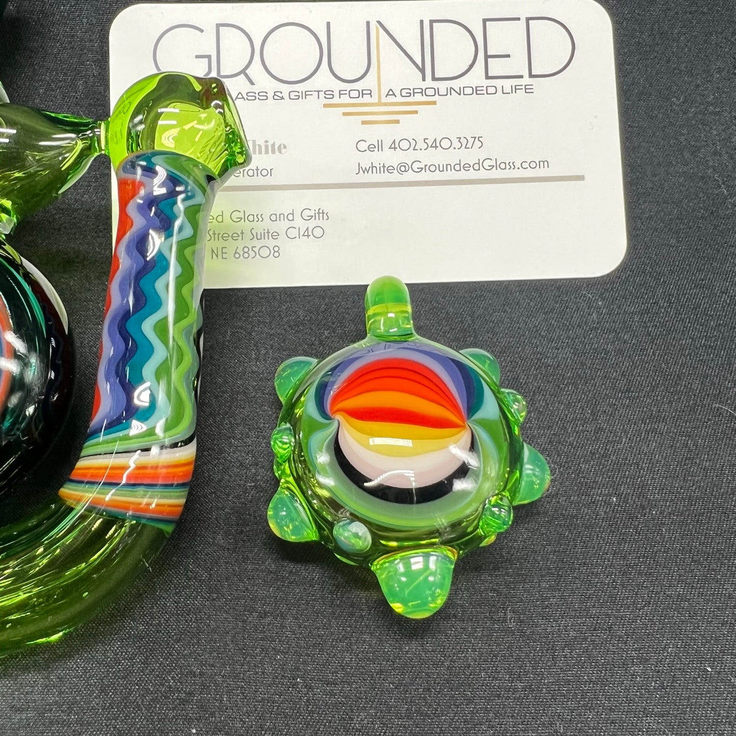 Set Green heady dry pipe w/matching pendy - by Jeremy Williams